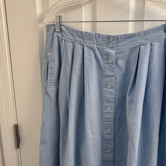 Women's Vintage Light Blue Cotton Button-Front A-Line Skirt Napa Valley - Size L - Picture 2 of 11